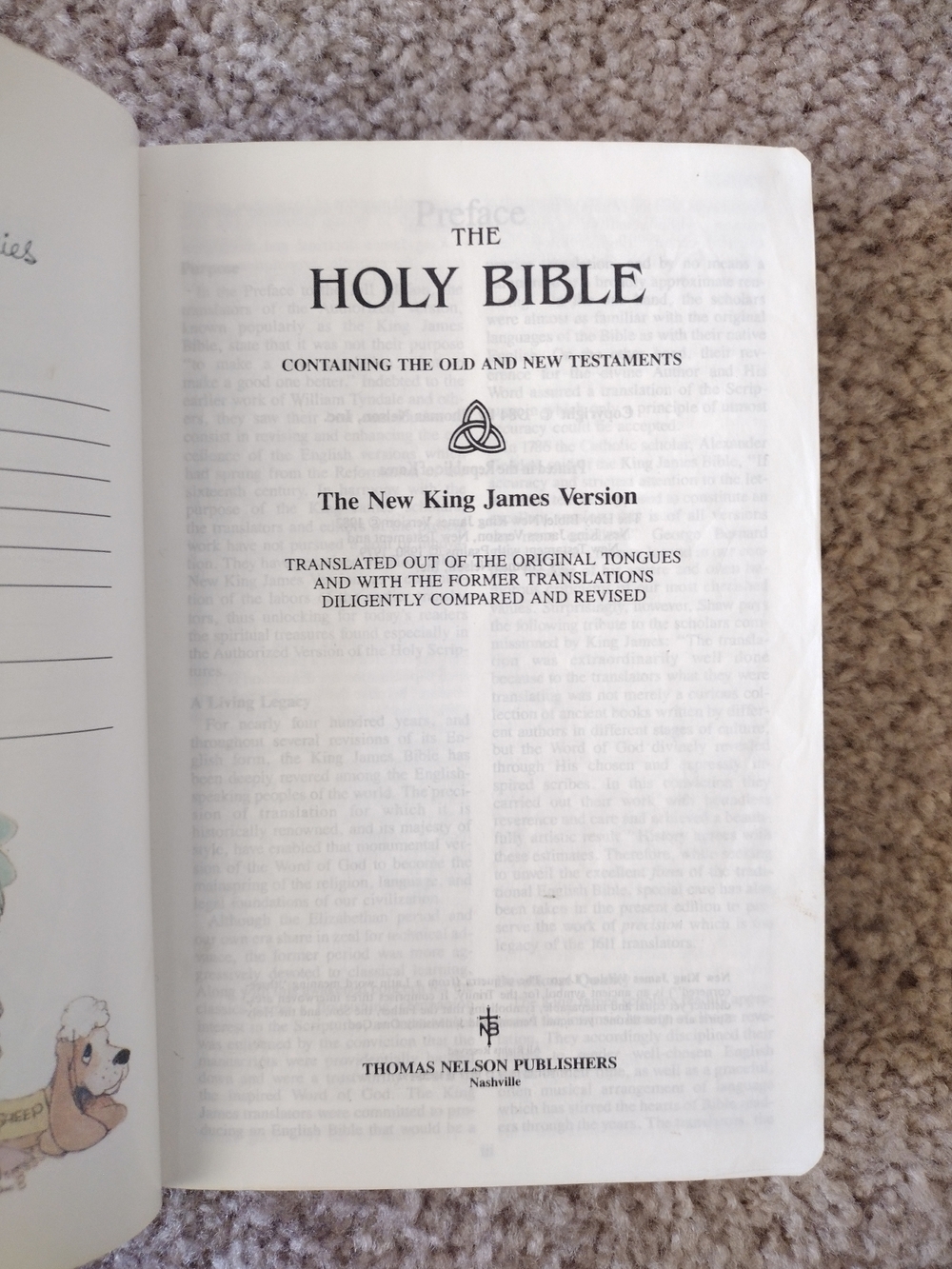 Vintage 1980's Precious Moments Bible - White Illustrated Cover - Picture 14 of 16